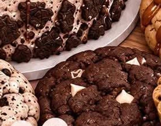 Double chocolate chunk cookies fresh out of the oven